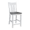 International Concepts Ava Solid Wood Counter Height Bar Stool - 24" Seat Height - White/Heather Gray S05-132 - alternate 2
